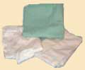 white and colored sheeting cloth wipers
